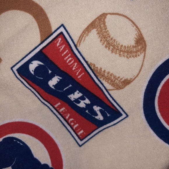 CSA Cubs MLB Button Down Rayon Hawaiian Style Shirt Medium - Picture 8 of 8